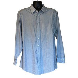 𝅺BROOK'S Brothers Regent men's blue & white striped dress shirt size 17 1/2-4/5